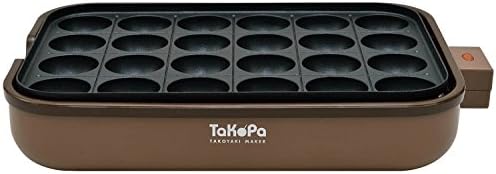 アピックス APIX たこ焼き器 (TaKoPa) 24穴 平面プレート・レシピ付き ブラウン ATM-024-BR
