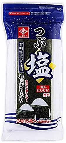 永井海苔 つぶ塩おにぎりのり3切 15枚×10袋