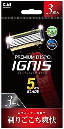 貝印 PREMIUM DISPO IGNIS(プレミアム ディスポ イグニス)5枚刃 使い捨てカミソリ 3本入