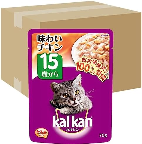 カルカン キャットフード パウチ 15歳から 味わいチキン 高齢猫用 70g×160袋 (ケース販売)