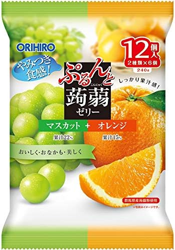 オリヒロプランデュ ぷるんと蒟蒻ゼリーパウチ マスカット+オレンジ 20gx12個×6袋