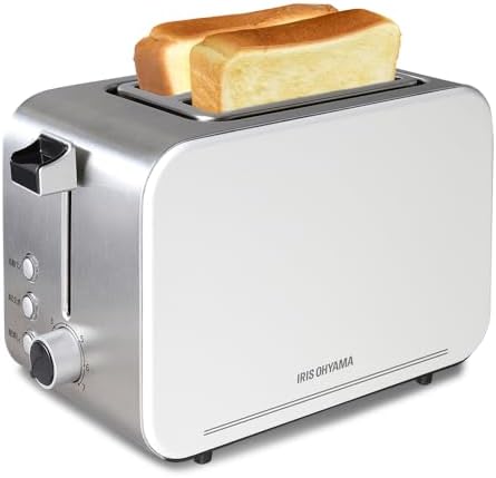 アイリスオーヤマ トースター オーブントースター 2枚焼き ポップアップトースター シルバー IPT-850-W
