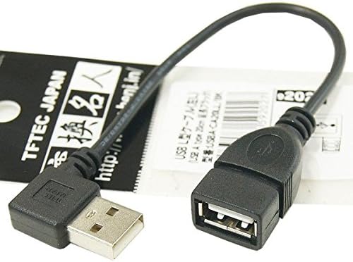 変換名人 USB L型ケーブル 延長20㎝ 左L USBA-CA20LL/BK