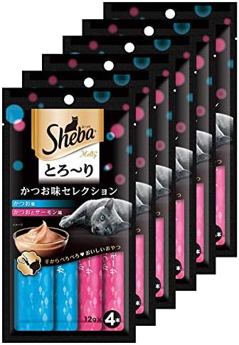 シーバ (Sheba) とろ~り メルティ かつお味セレクション 48g(12g分包×4個) 6袋セット (猫用おやつ)