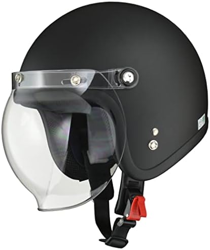 リード工業(LEAD) バイク用ジェットヘルメット MOUSSE(ムース)マットハーフブラック フリー(57-60cm未満) -