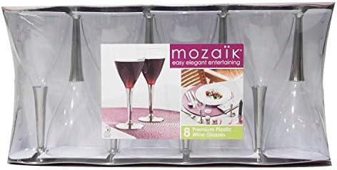 アームカンパニー mozaik(モザイク) ワイングラス シルバーステム シルバー 7×16.5cm 華やかな 演出に MZGL8SL 8個入