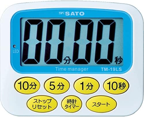 佐藤計量器(SATO) タイマー 大型 マグネット付 時計付 TM-19LS 1709-02