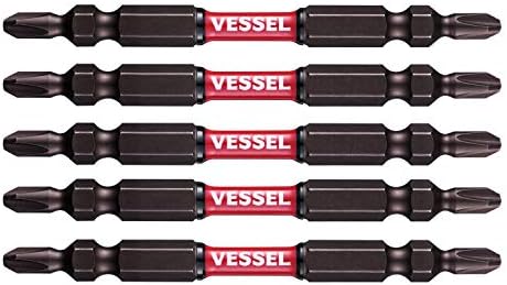 ベッセル(VESSEL) 40V対応 両頭ビット サキスボ スリム トーション +2×φ4.5×82mm 5本 SDT5P2082