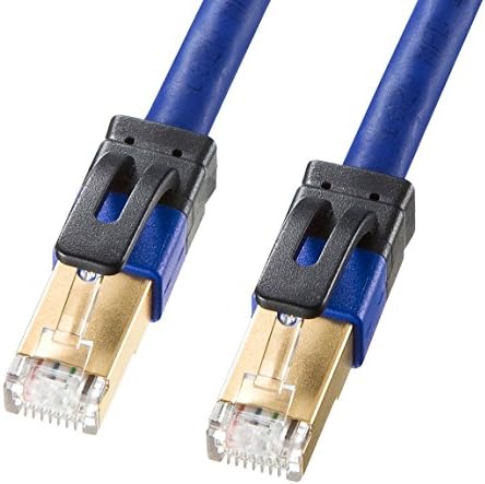 サンワサプライ LANケーブル CAT7A 10Gbps/1000MHz ギガビット イーサネットケーブル ツメ折れ防止 RJ45コネクタ(10m) ブルー KB-T7A-10BL