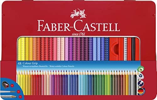 ファーバーカステル カラーグリップ水彩色鉛筆 48色(缶入) アクセサリー付 112448