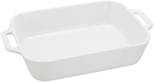 staub ストウブ 「 レクタンギュラー ディッシュ ホワイト 27×20cm 」 セラミック グラタン皿 オーブン 電子レンジ対応 Dish 40508-593