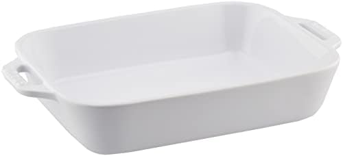 staub ストウブ 「 レクタンギュラー ディッシュ ホワイト 20×16cm 」 セラミック グラタン皿 オーブン 電子レンジ対応 Dish 40508-589