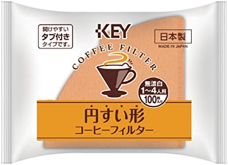 キーコーヒー 円すい形コーヒーフィルター 1~4人用 無漂白 100枚入り×5個