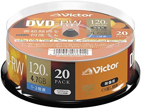 ビクター Victor くり返し録画用 DVD-RW VHW12NP20SJ1 (片面1層/1-2倍速/20枚)