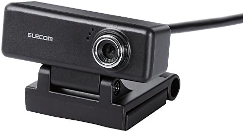 エレコム WEBカメラ UCAM-C520FEBK 200万画素 HD 720p 高精細ガラスレンズ マイク内蔵 片耳イヤホン付 ケーブル長1.5m ブラック
