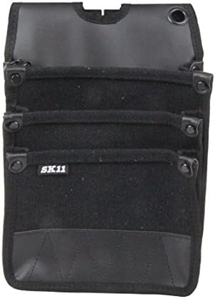 SK11 帆布腰袋 SHN-3D BK 3段ポケット ブラック