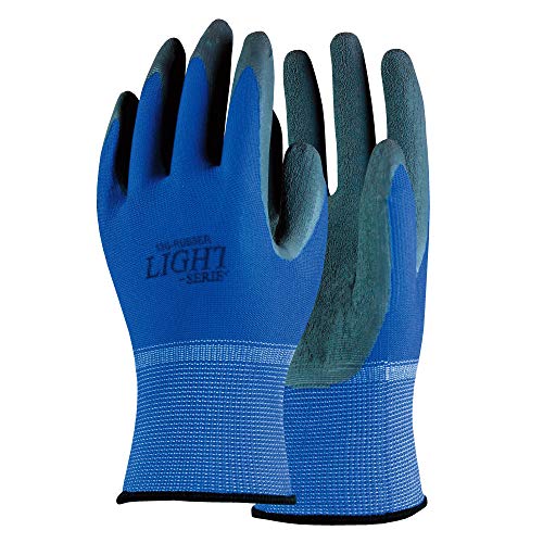 おたふく手袋 天然ゴム背抜き手袋 (13ゲージ 手袋:ポリエステル) A-385 ブルー M (10双組)