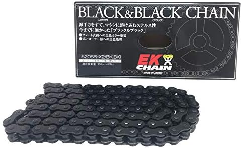 EK(イーケー) QXリングシールチェーン 520SR-X2 ブラック&ブラック 98L (カシメジョイント) -