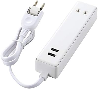 エレコム 電源タップ USB コンセント 60cm USB×2個 AC差し込み口×2個 2.4A ホワイト MOT-U09-2206WH