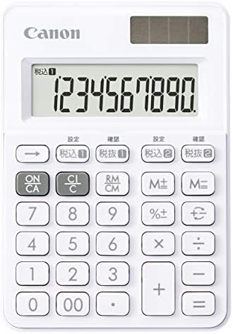 キヤノン カラフル電卓 LS-100WT-SW 10桁 ミニミニ卓上サイズ W税機能搭載