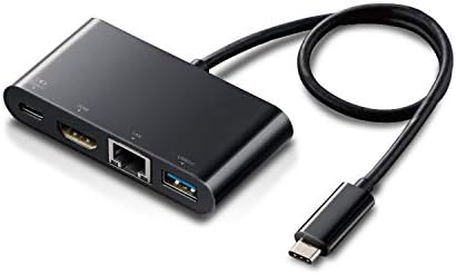 エレコム Type-C ドッキングステーション Cハブ PD対応 (充電用Type-C×1/USB（3.0）×1/HDMI×1/LANポート) 30cmケーブル ブラック DST-C09BK