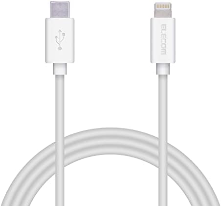 エレコム Type-C to Lightningケーブル (USB PD対応) ライトニング iPhone 充電ケーブル やわらかタイプ ( iPhone 13 / 12 / SE (第2世代) 対応 ) Apple認証品 1.2m ホワイト MPA-CL