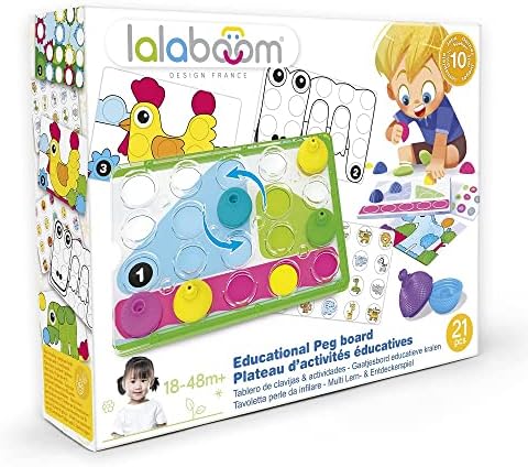 ララブーム(Lalaboom) 赤ちゃんおもちゃ 色合わせパズル ねじってはめ込む ペグボード 21ピース BL710