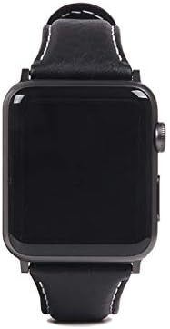 SLG Design(エスエルジーデザイン) Apple Watch バンド 42mm/44mm用 Italian Minerva Box Leather ブラック SD18392AW