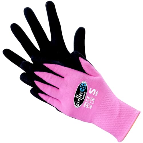 (エース) 作業手袋 ニトリル背抜き手袋 ピンク 女性用Sサイズ AG7510 エアーフレックス