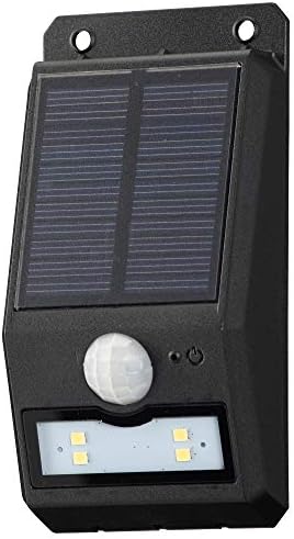 オーム電機 monban ソーラーセンサーウォールライト110lm 薄型 白色LED ブラック LS-S108FN4-K 06-4224 OHM