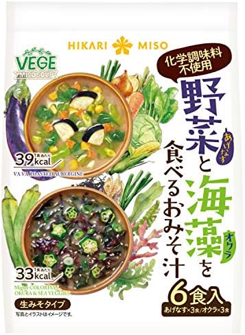 ひかり味噌 VEGE MISO SOUP 野菜と海藻を食べるおみそ汁 6食 ×12袋