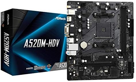 ASRock AMD Ryzen 3000/4000シリーズ(Soket AM4)対応 A520チップセット搭載 Micro ATX マザーボード (国内)A520M-HDV