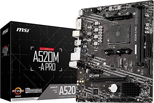 MSI マザーボードA520M-A PRO (Ryzen 5000シリーズ (AM4)対応) Micro ATX (AMD A520搭載) MB5136