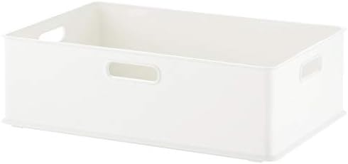 サンカ インボックス 「カラーボックスにぴったりフィット」する収納ボックス Mサイズ ホワイト (幅38.9×奥行26.6×高さ12cm) 3方向取っ手付き 積み重ね可能 おしゃれ 引き出し キャスター取り付け可 日本製 inbox 収納ケース squ+