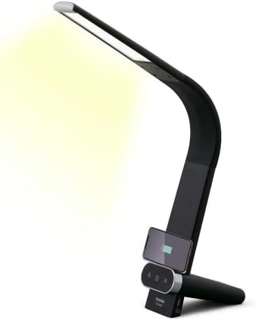 (節電対策) アイリスオーヤマ(IRIS OHYAMA) (目に優しい)デスクライト 置くだけ充電 Qiワイヤレス充電 USB給電ポート付 調色3段階 調光無段階 高演色性 ブラック LDL-QLDL-B ブラック