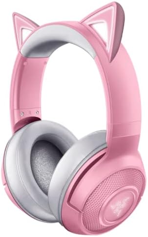 Razer Kraken BT Kitty Edition Quartz Pink ワイヤレス ゲーミングヘッドセット ピンクBluetooth 5.0 ネコミミ イヤーカップ 充電用USB ケーブル付属 Chroma ビームフォーミングマイク内蔵 (日本