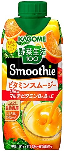 野菜生活 Smoothie カゴメ 野菜生活100 Smoothie (スムージー) ビタミンスムージー 330ml×12本 マルチビタミン