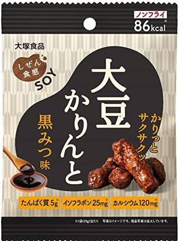 大塚食品 しぜん食感 SOY大豆かりんと 黒みつ味 21g×6個 (1袋当たり たんぱく質5g)