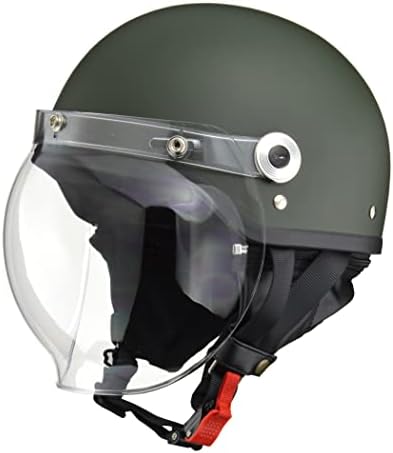 リード工業(LEAD) バイクヘルメット バブルシールド付きハーフ CR-761 マットグリーン LLサイズ (61-62cm未満)