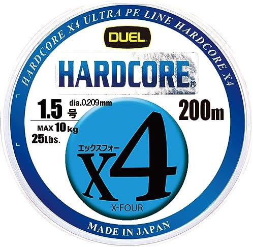 DUEL (デュエル) PEライン 釣り糸 HARDCORE X4 ( ライン 釣りライン 釣具 高強度 高感度 ) 0.6号~4.0号 5色/イエローマーキング