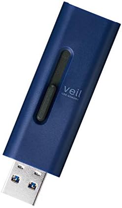 エレコム USBメモリ 128GB USB3.2(Gen1)対応 スライド式 ストラップホール付き ブルー MF-SLU3128GBU