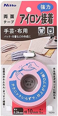 ニトムズ アイロン接着テープ 強力タイプ ミシン・針を使わずカンタン裁縫 裾上げ 10mm×5M T0293 透明