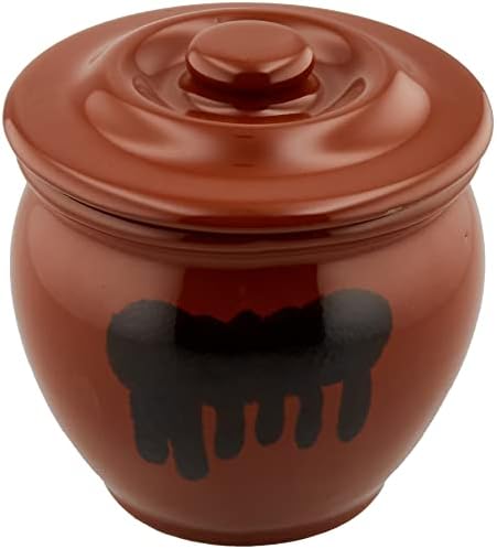 リビング 漬物容器 ミニ壺 0.9L 陶器 樽 ぬか漬け 梅漬け 保存容器 丸型 茶色