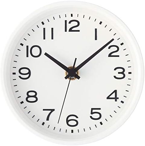 無印良品 アナログ時計・小(スタンド付) ホワイト MJ-ACSW2 44275702 幅124×奥行54×高さ130mm(スタンド有)