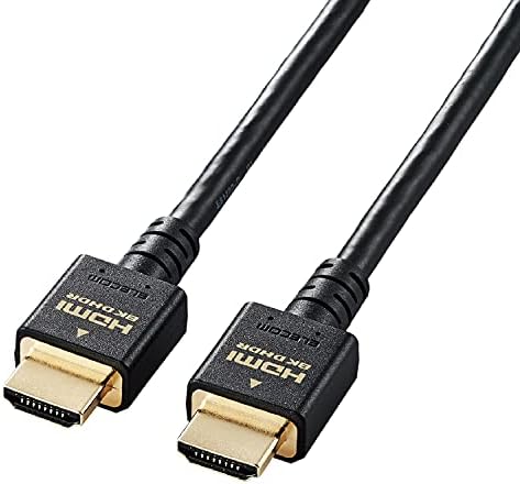 エレコム HDMI 2.1 ケーブル ウルトラハイスピード 2m (Ultra High Speed HDMI Cable認証品) 8K(60Hz) 4K(120Hz) 48Gbps 超高速 ( PS5 / PS4 Nintendo Switch 対応)