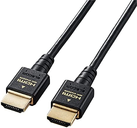 エレコム HDMI 2.1 ケーブル スリム ウルトラハイスピード 2m (Ultra High Speed HDMI Cable認証品) 8K(60Hz) 4K(120Hz) 48Gbps 超高速 ( PS5 / PS4 Nintendo Switch