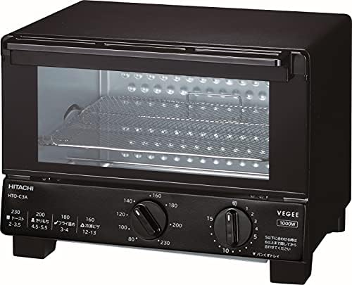 日立 オーブントースター 1 000W 一人暮らし 山形/角型パン2枚焼き 温度調節機能付き HTO-C3A B ブラック