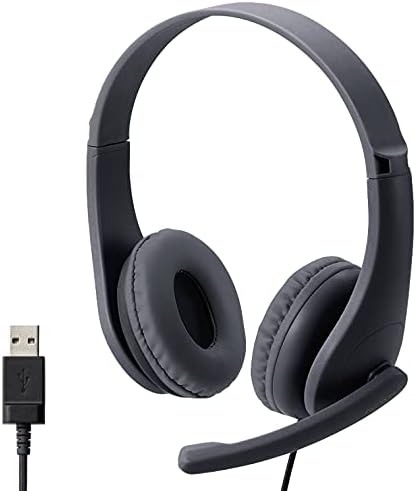 エレコム ヘッドセット 子供用 マイク付き USB接続 (子どもの耳に配慮した出力音圧レベル) ブラック HS-KD01UBK 幅121×奥行43×高さ122mm(ケーブル含まず)
