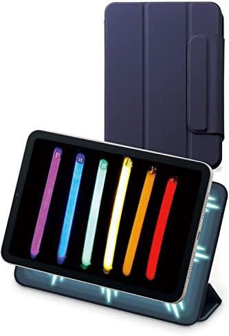 エレコム iPad mini6 第6世代 (2021年) ケース マグネット吸着 オートスリープ/オートウェイク 三つ折りスタンド 軽量 スリム Apple Pencil ペアリング 充電 ネイビー TBWA21SWVPF2NV
