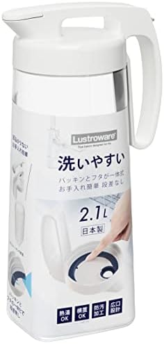 岩崎工業 冷水筒 2.1L シームレスピッチャー K-1286 W 熱湯可 日本製 ホワイト